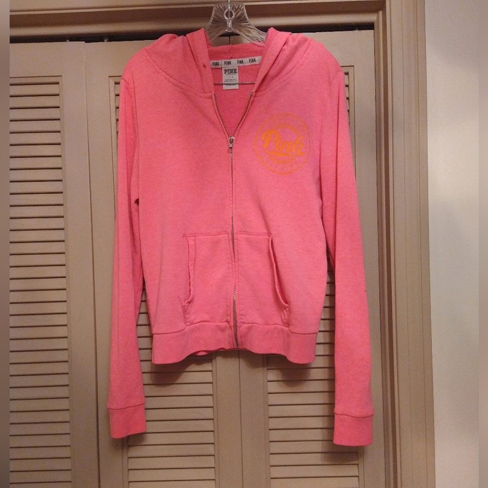 Pink Victoria Secret Sweater Shirt With Hoodies Size L